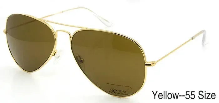 High Quality Glass Sunglasses Lens Vintage Sunglasses Men Women Gold Reflective Sunglasses UV400 Sun Glasses 55MM 58MM 2 Size