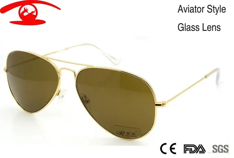 High Quality Glass Sunglasses Lens Vintage Sunglasses Men Women Gold Reflective Sunglasses UV400 Sun Glasses 55MM 58MM 2 Size