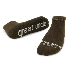 I am a great uncle™ brown low-cut socks