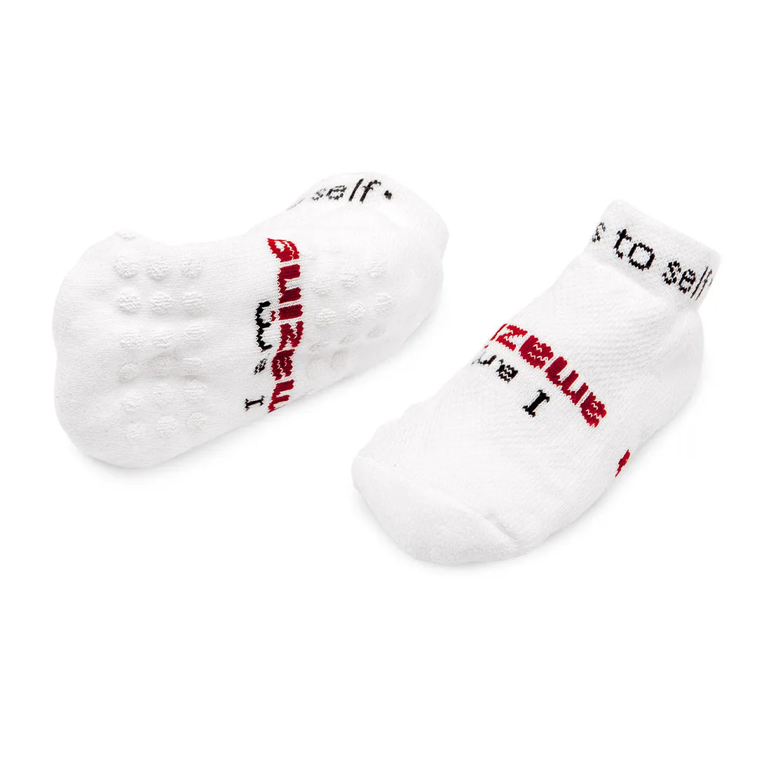 I am amazing® white toddler socks with grips