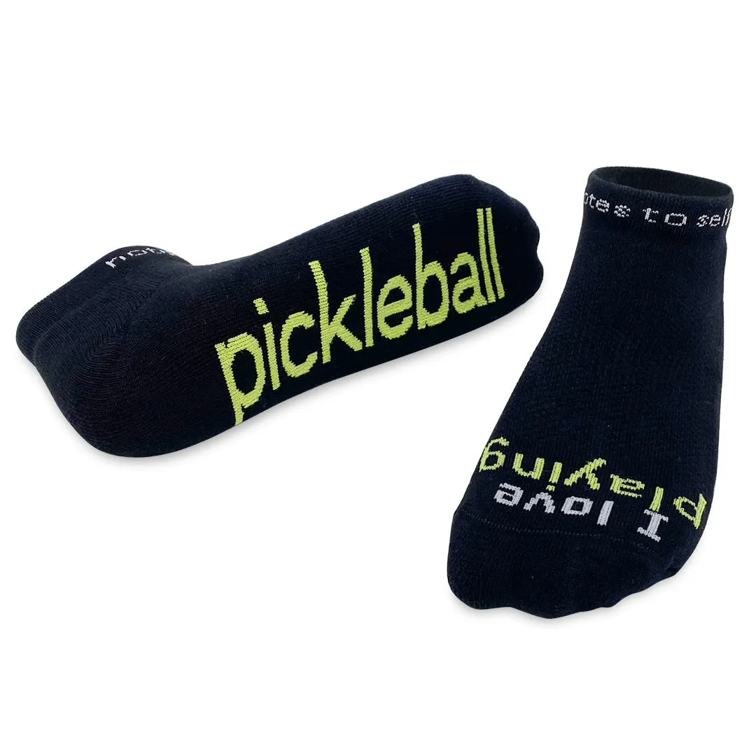 I LOVE PLAYING® pickleball black low-cut socks