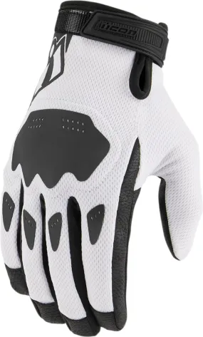 Icon Hooligan CE motorcycle gloves, white