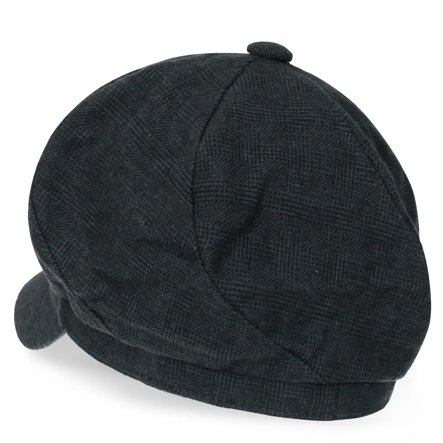 ililily 6-Pannel District Check Newsboy Cabbie Cap Wool Duck Bill Hunting Hat