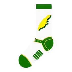 Jamaica Map Crew Socks - White