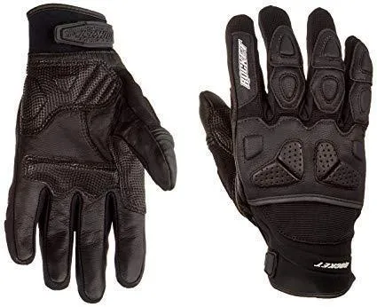 Joe Rocket 'Atomic X' Mens Black Leather/Textile Motorcycle Gloves