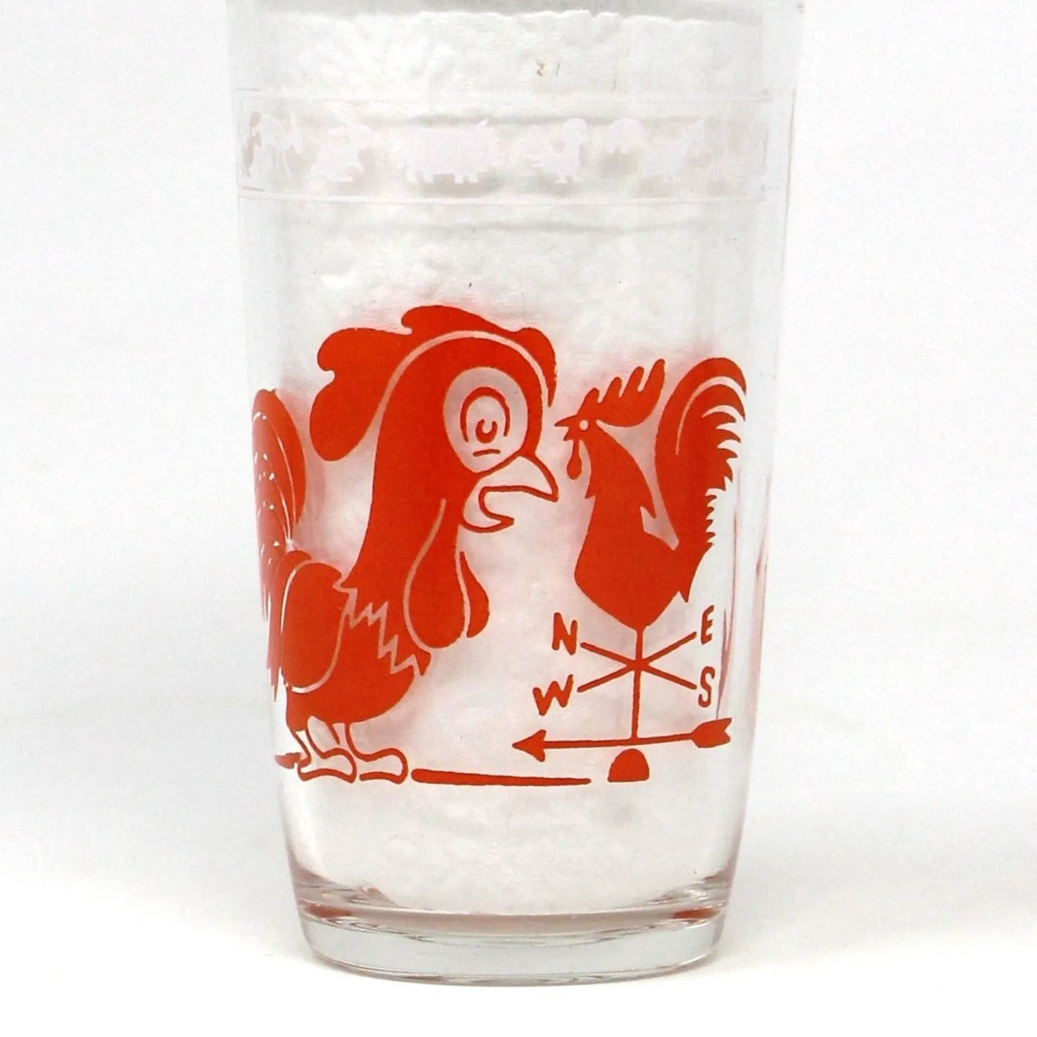 Juice Glass, Hazel Atlas, Swanky Swigs, Kiddie Kup, Baby Animals Orange, Vintage