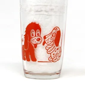 Juice Glass, Hazel Atlas, Swanky Swigs, Kiddie Kup, Baby Animals Orange, Vintage