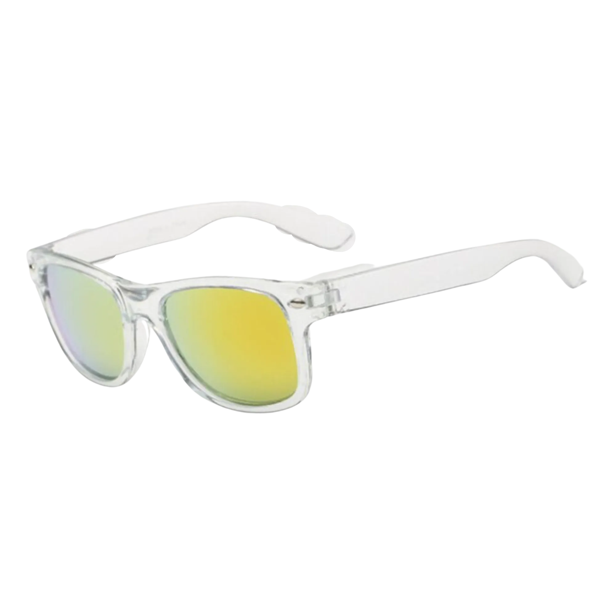 Kids Clear Frame Reflective Wayfarer Sunglasses - 3 Colors