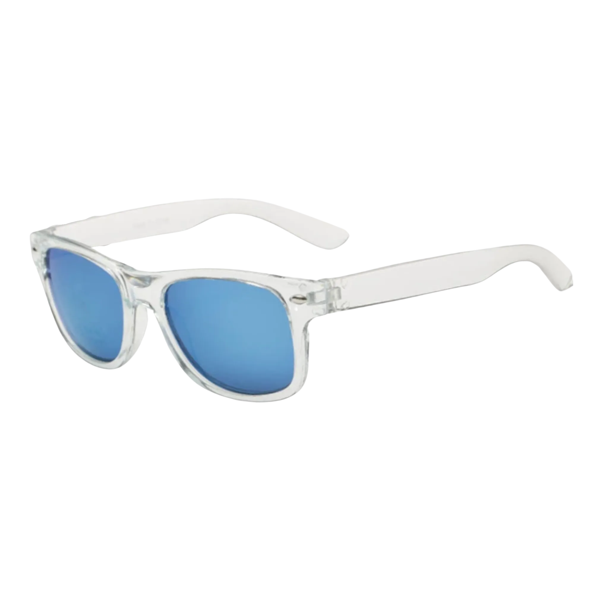 Kids Clear Frame Reflective Wayfarer Sunglasses - 3 Colors