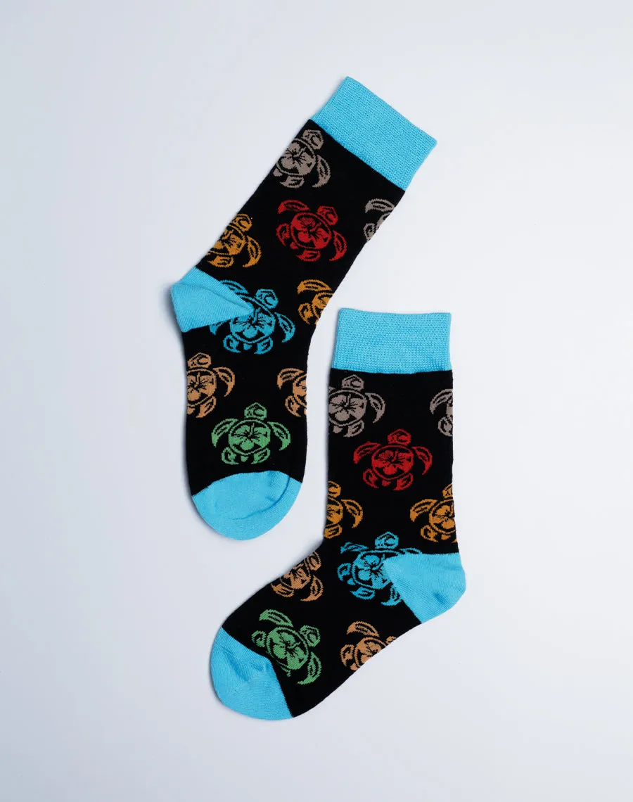 Kids Tribal Turtle Hawaii Crew Socks