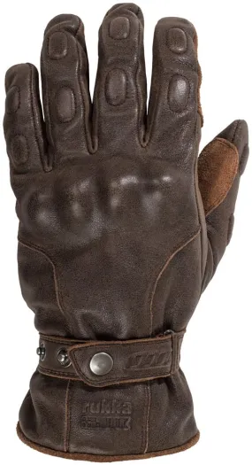 Leather motorcycle gloves Rukka Minot, brown