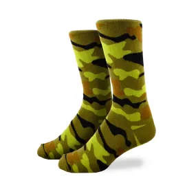 Men's Camo Pattern Crew Socks