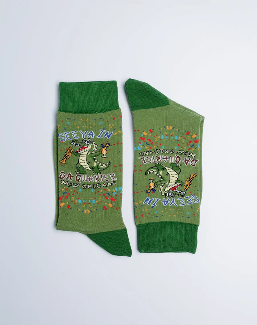 Men's In Da Quarter Party Alligator Crew Socks