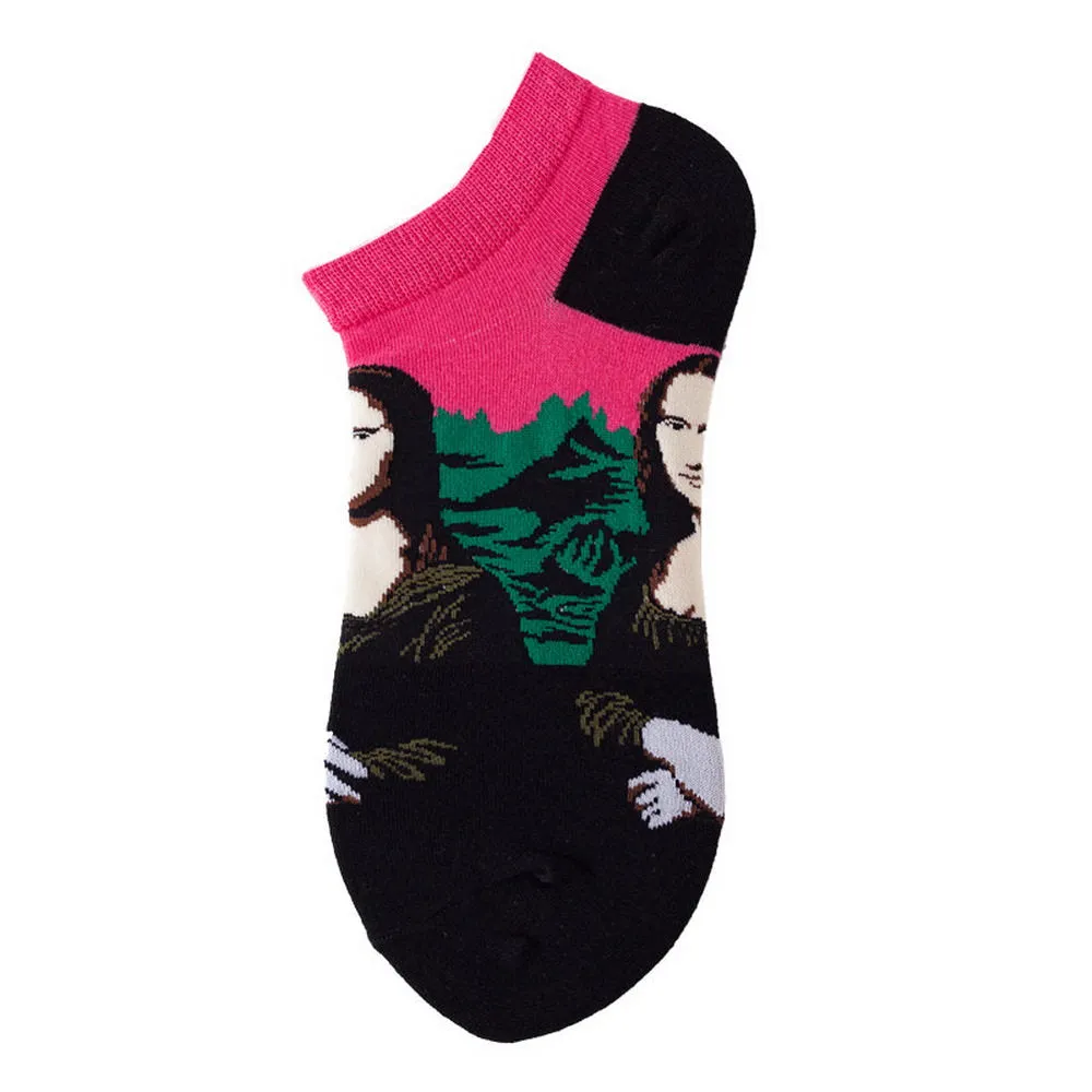 Mox Personalized Oil Painting Low Cut Thin Socks for Unisex