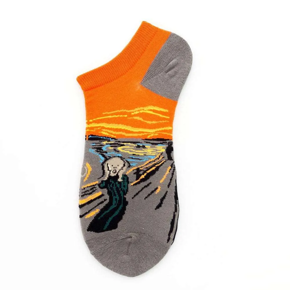 Mox Personalized Oil Painting Low Cut Thin Socks for Unisex