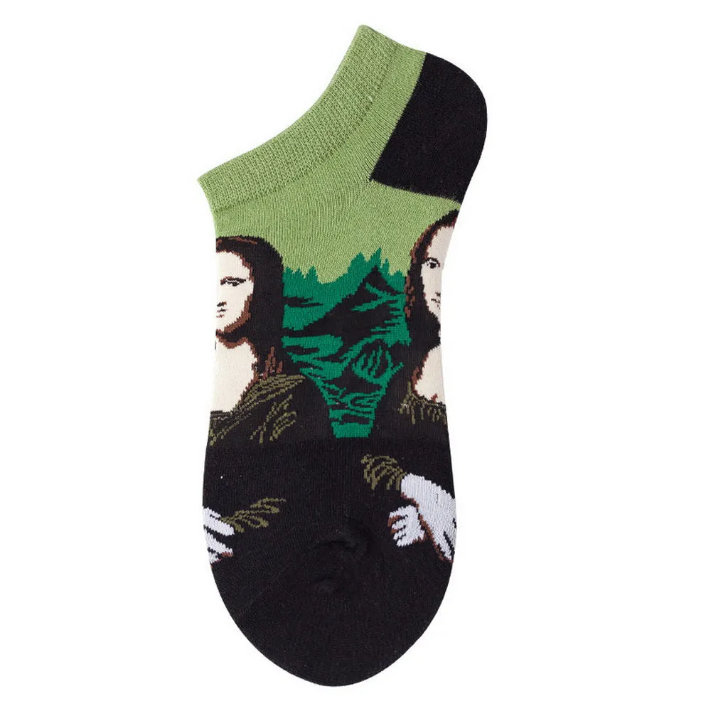 Mox Personalized Oil Painting Low Cut Thin Socks for Unisex