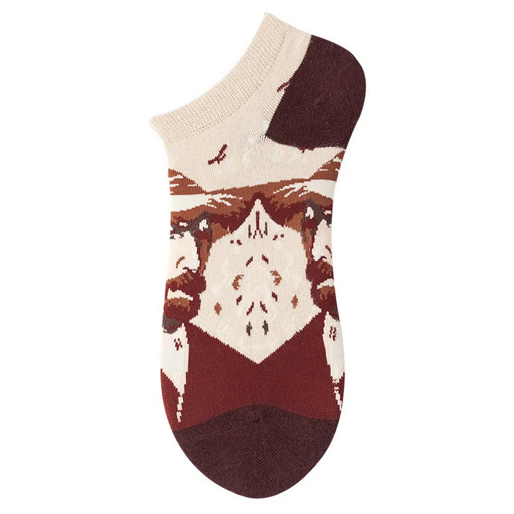 Mox Personalized Oil Painting Low Cut Thin Socks for Unisex