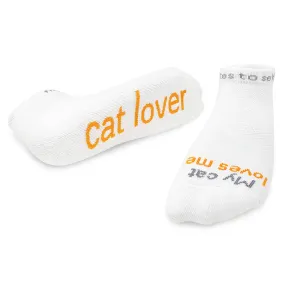 My cat loves me – cat lover™ white low-cut socks