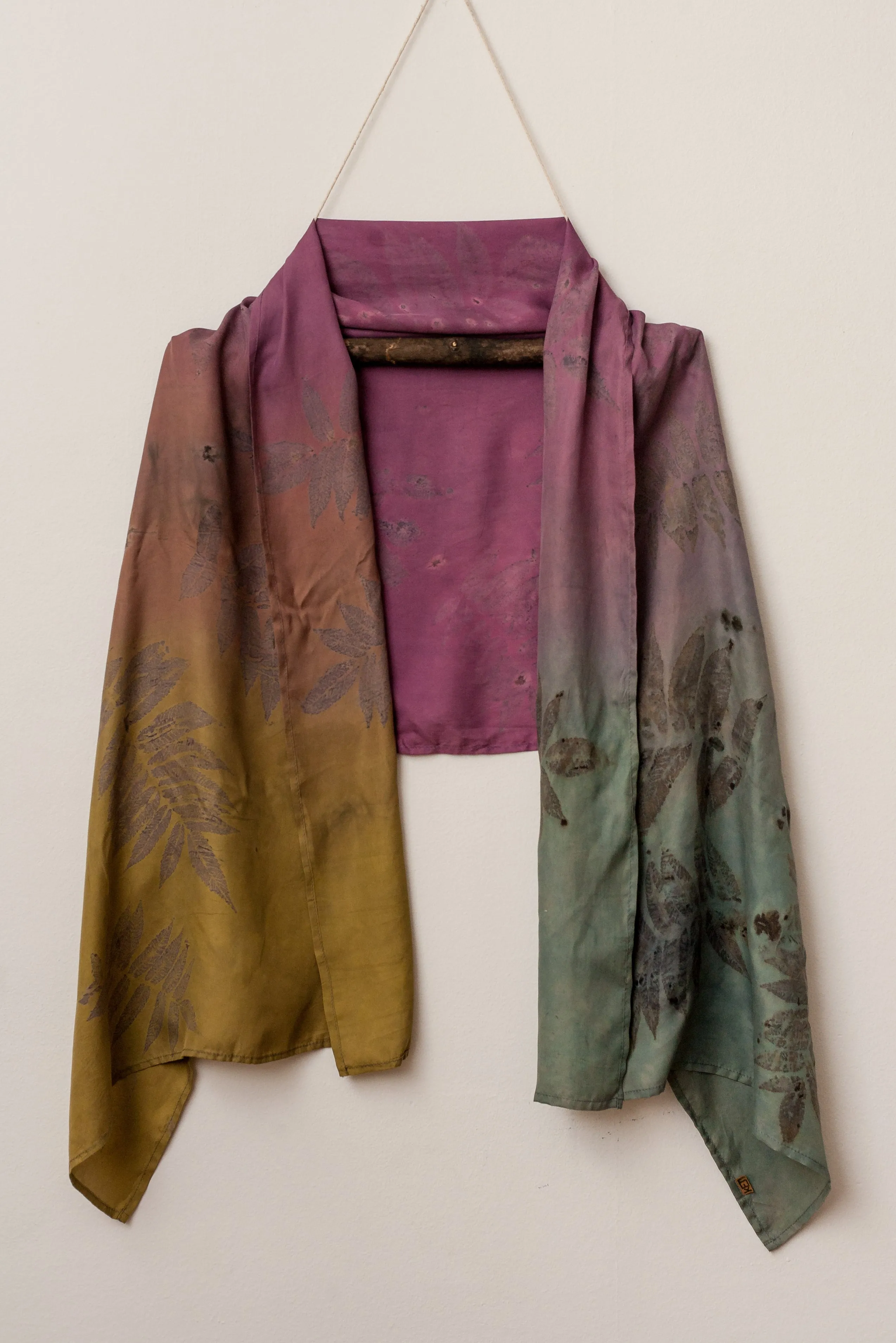 Naturally Dyed Silk Scarf by Keti Handmade