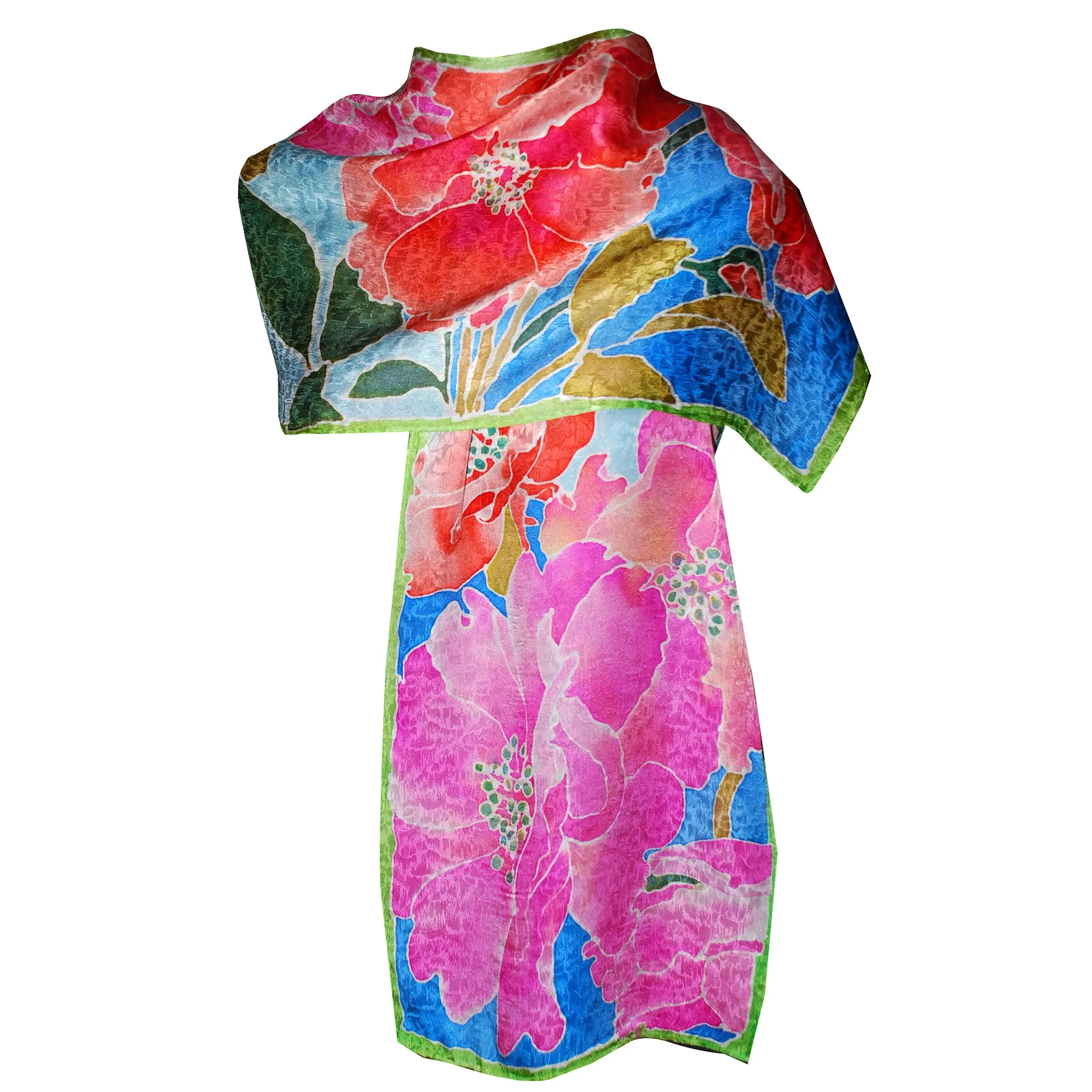 One of a Kind Multirose Floral Jacquard Silk Scarf