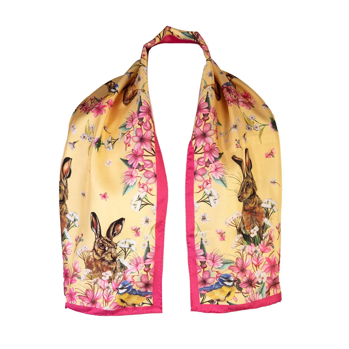 Oopsie Daisy Buttermilk Narrow Silk Scarf