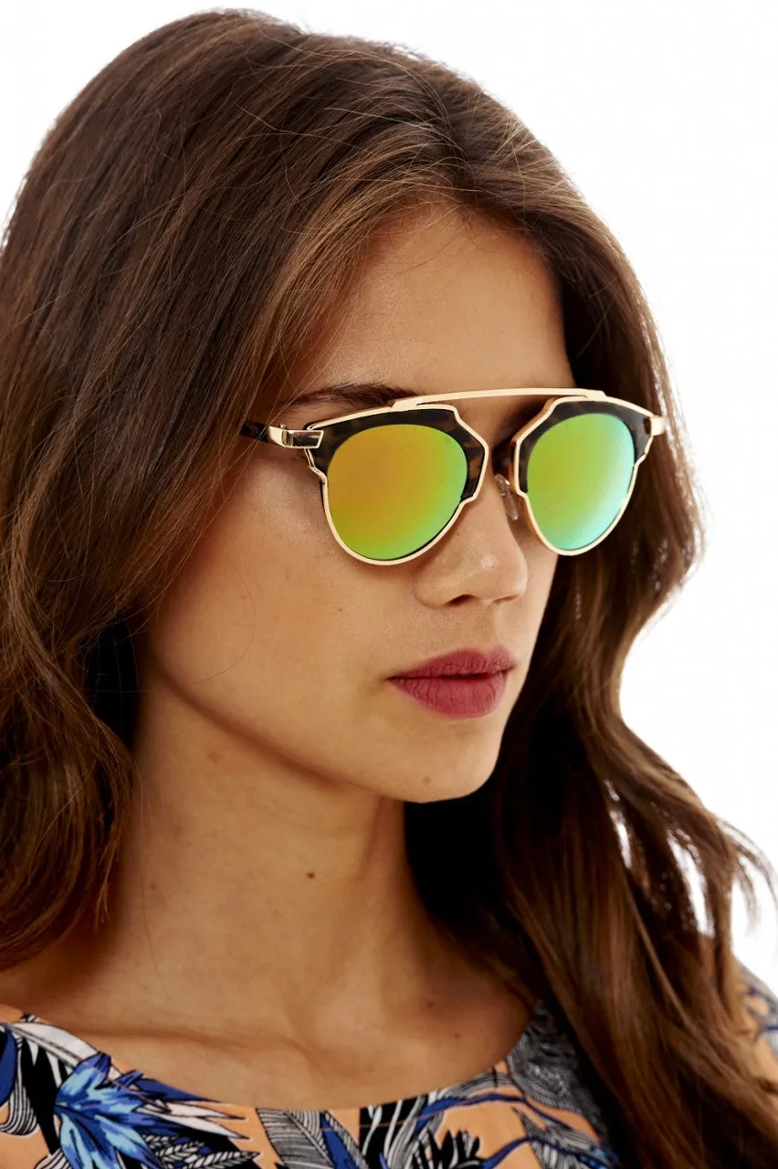 Open Frame             Reflective Sunglasses