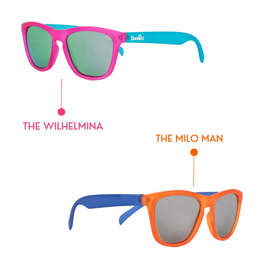 Orange and Blue Two-Toned Sunglasses