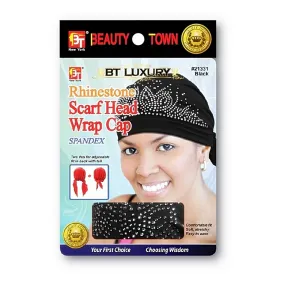 RHINESTONE SCARF HEAD WRAP CAP