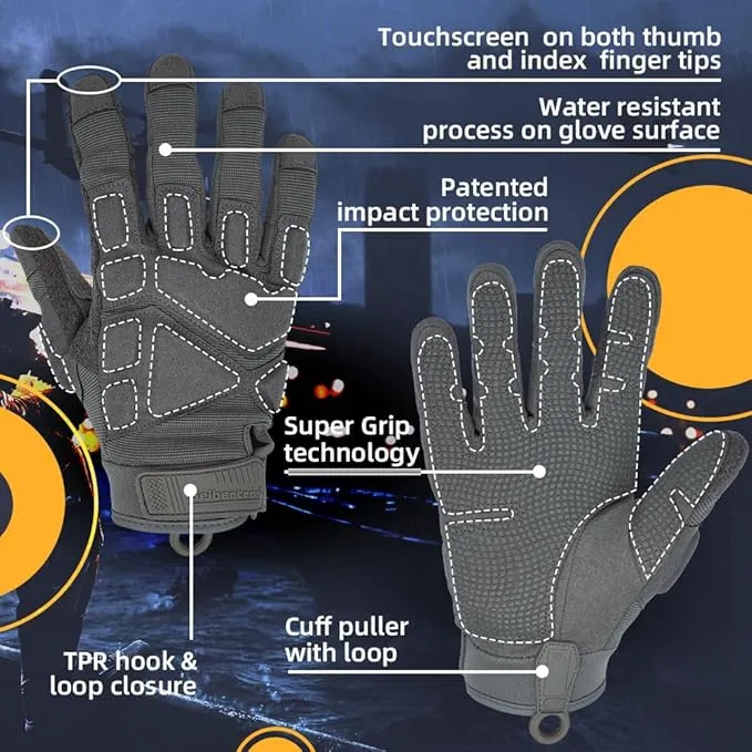 Seibertron Adult Or Youth S.O.L.A.G 2.0 Sports Outdoor Water Resistant Full Finger Touchscreen Gloves