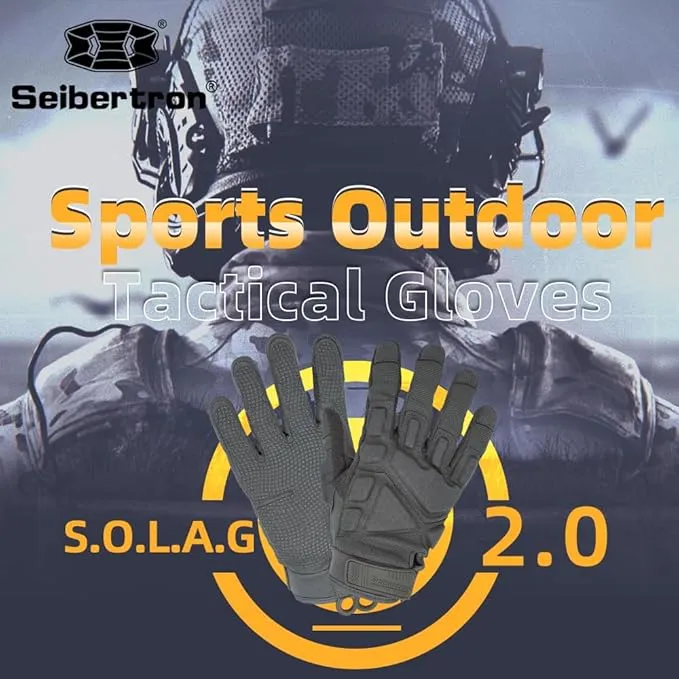 Seibertron Adult Or Youth S.O.L.A.G 2.0 Sports Outdoor Water Resistant Full Finger Touchscreen Gloves