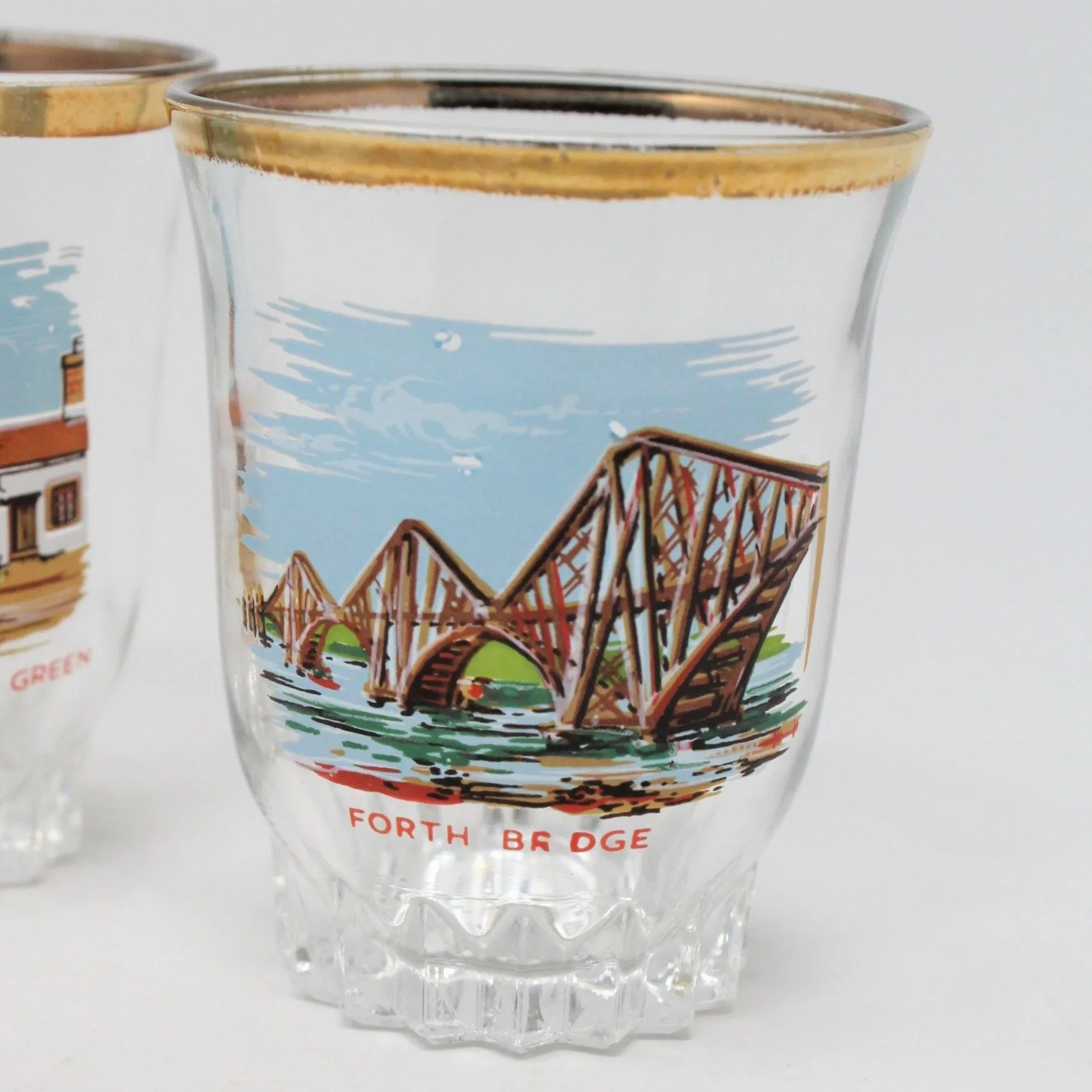 Shot Glasses, Scotland Souvenir, French Glass, Set of 6, Vintage