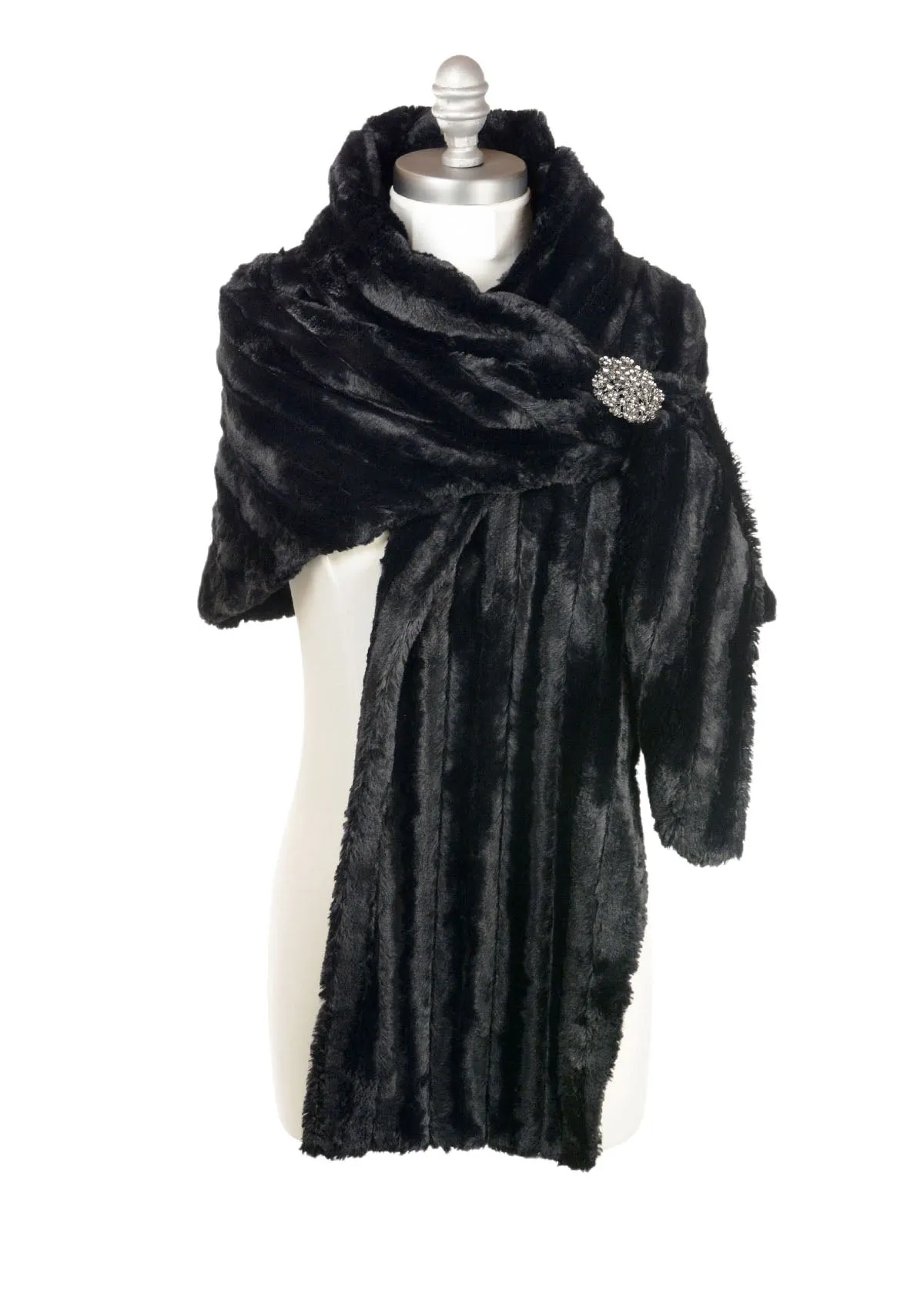 Shrug Wrap - Minky Faux Fur in Black (One Petite Size Left!)