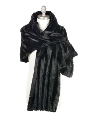 Shrug Wrap - Minky Faux Fur in Black (One Petite Size Left!)