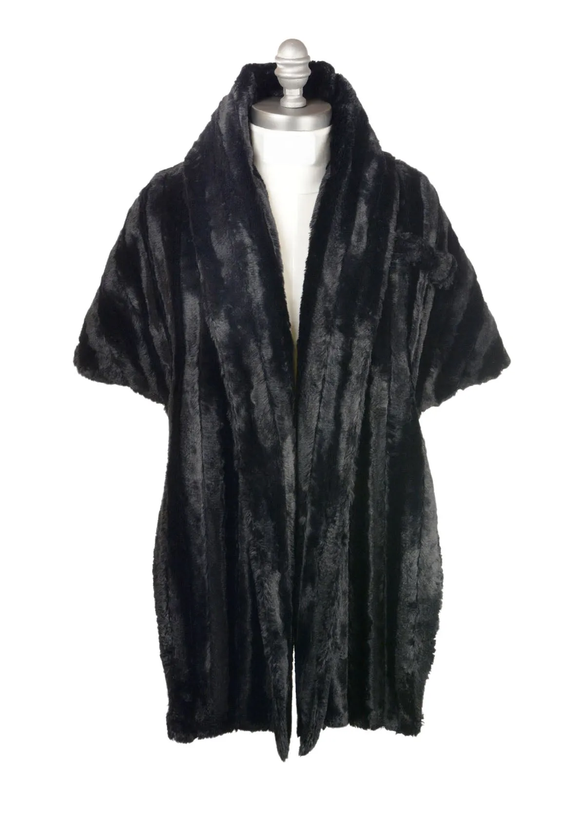 Shrug Wrap - Minky Faux Fur in Black (One Petite Size Left!)