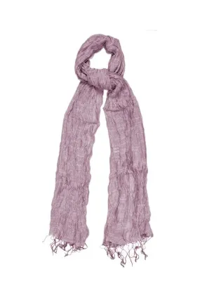 Silk & Linen Crinkle Scarf - Pink Candyfloss