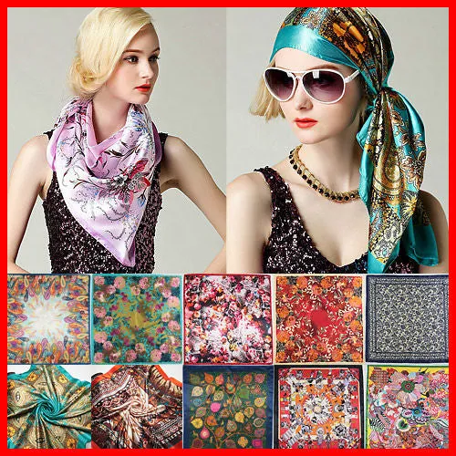 Silk Square Scarf Women Fashion Brand High Quality Cheap Imitated Silk Satin Scarves