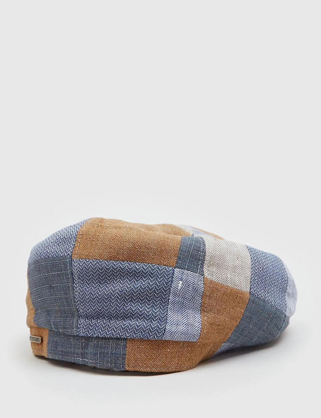 Stetson Hatteras Patchwork Newsboy Cap (Linen) - Blue