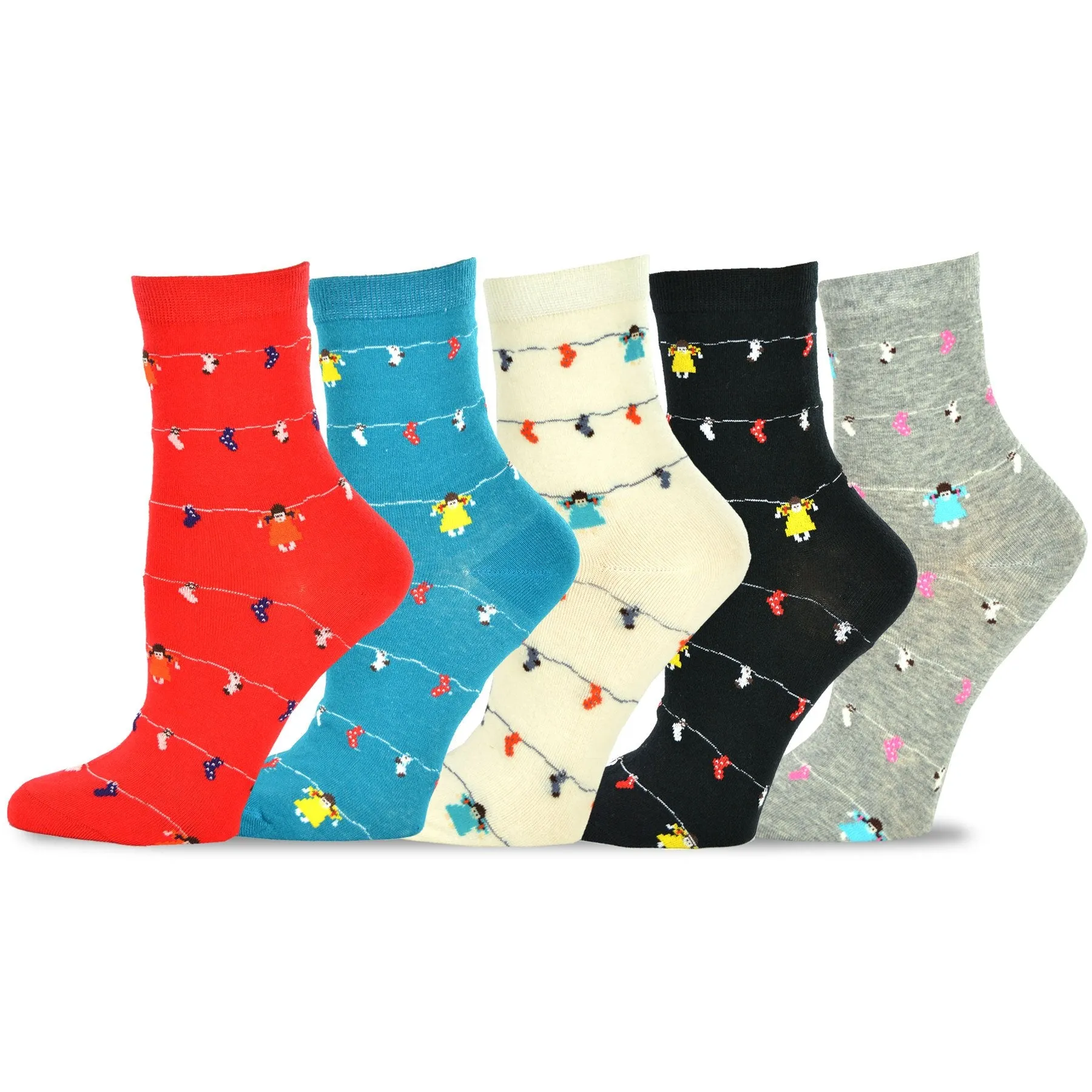 TeeHee Socks Women's Causal Cotton Crew Penguin/Hanging Socks 10-Pack (119123)