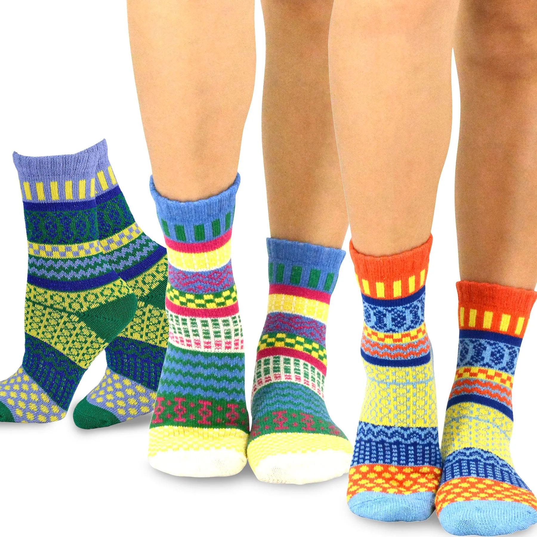 TeeHee Socks Women's Warmer Cotton Crew BDG 3-Pack (11321)