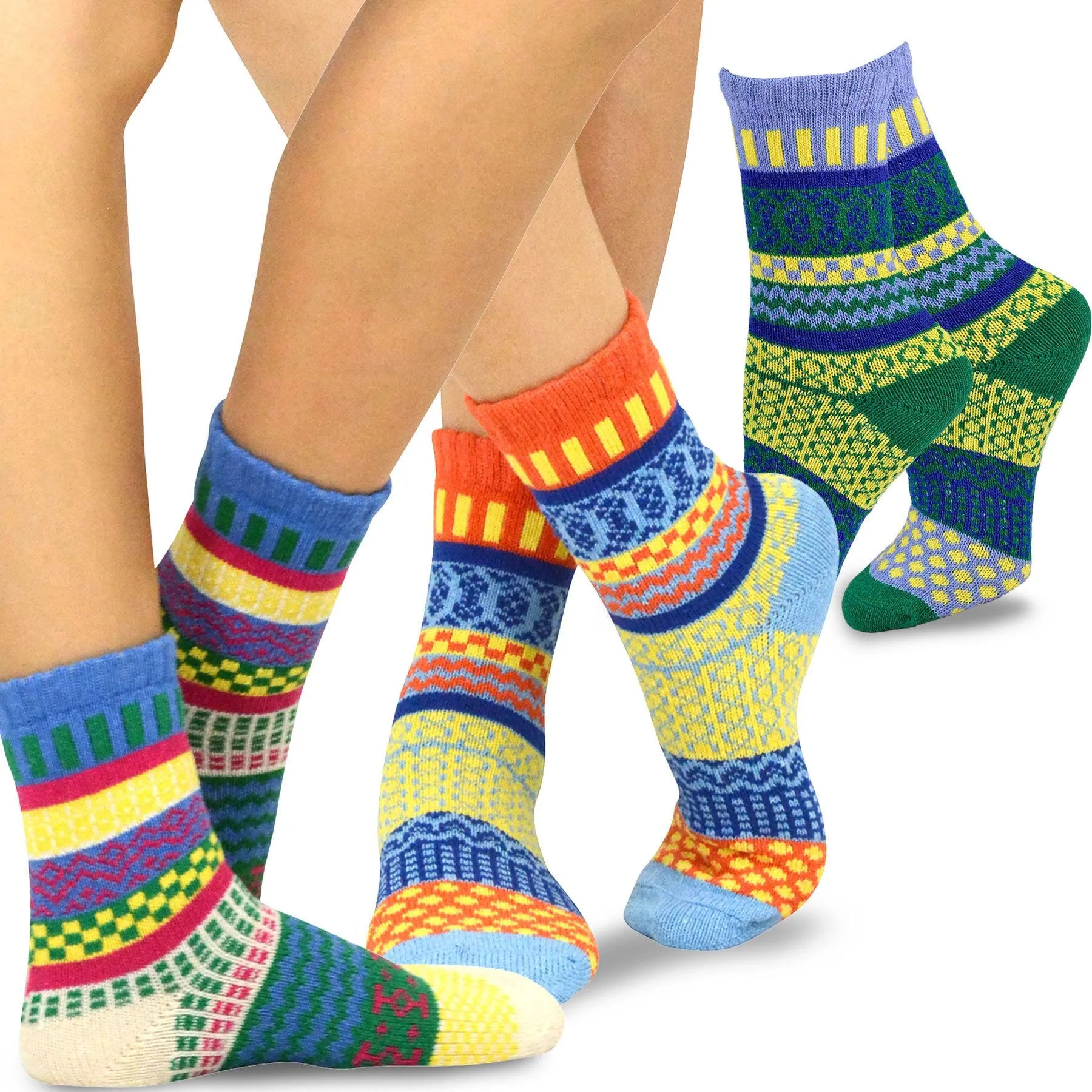 TeeHee Socks Women's Warmer Cotton Crew BDG 3-Pack (11321)