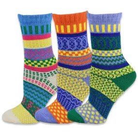 TeeHee Socks Women's Warmer Cotton Crew BDG 3-Pack (11321)