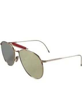 Thom Browne Mirrored Aviator Gold Sunglasses