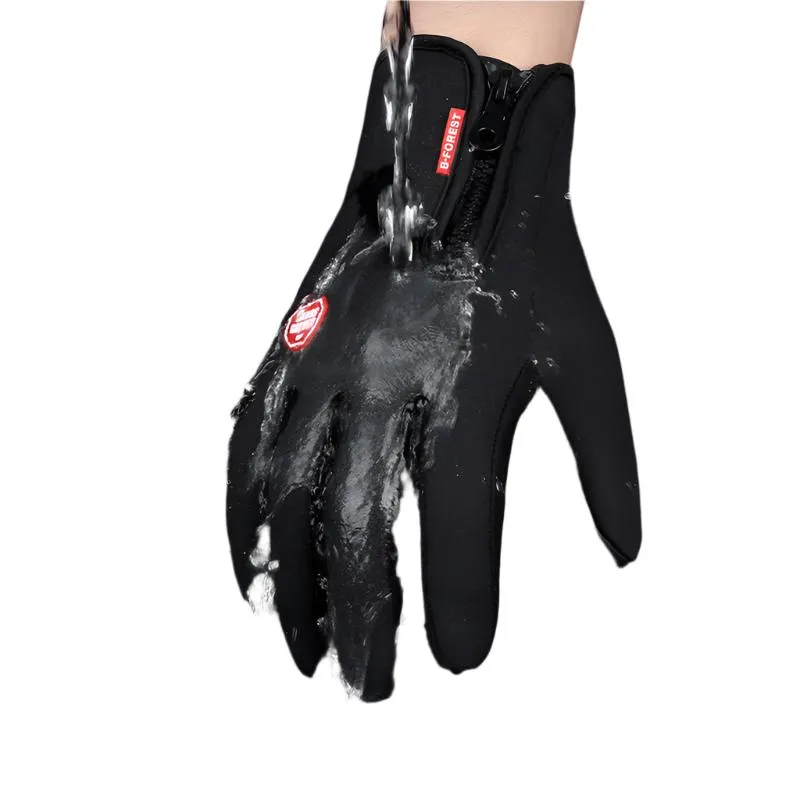 Touch Screen Waterproof Sports Gloves With Fleece