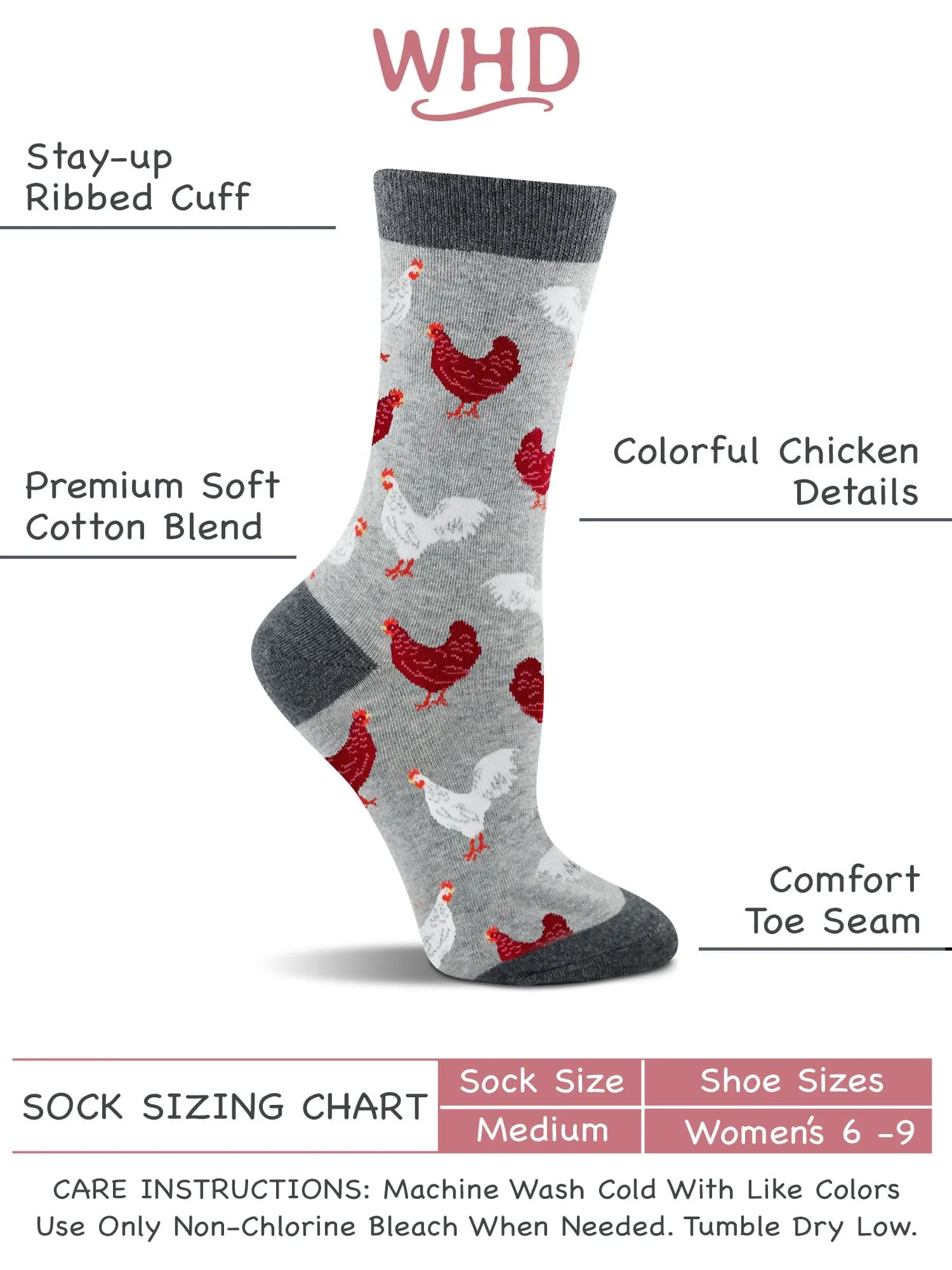 WHD Chicken Socks for Women | Gift for Chicken Lovers