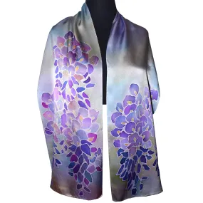 Wisteria Blue Violet Charmeuse Silk Scarf