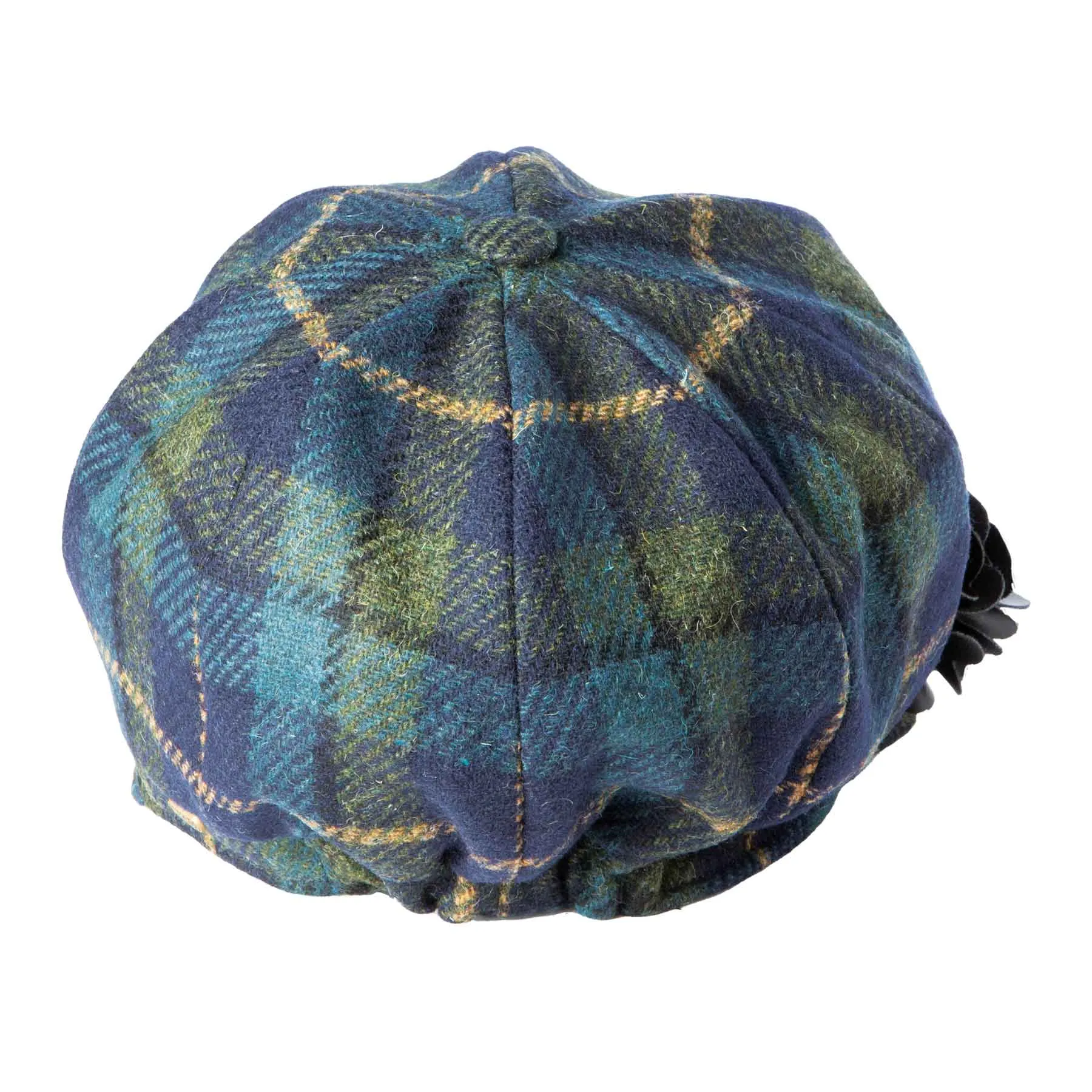 Women's Blue Plaid Newsboy Hat